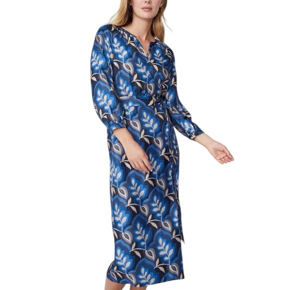 J. McLaughlin - NWOT Seville Silk Floral Long Sleeve Wrap Dress Sz XL - Picture 1 of 10